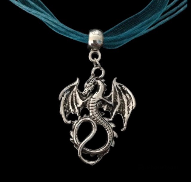 No.75 Turquiose and Silver Dragon Necklace