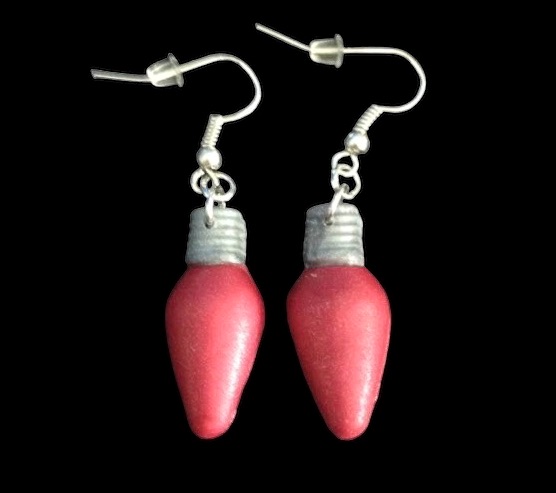 *No.1107 Red Christmas Light Earrings