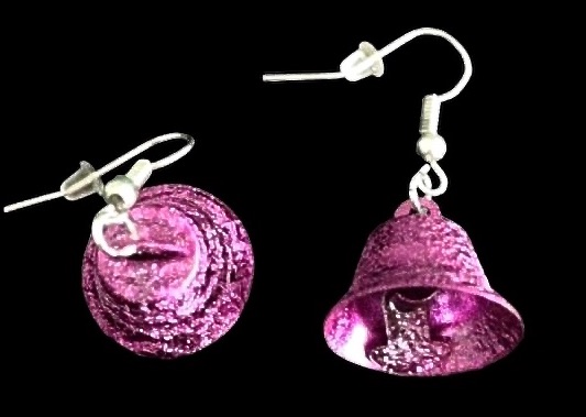 *No.1127 Dark Pink Bell Earrings