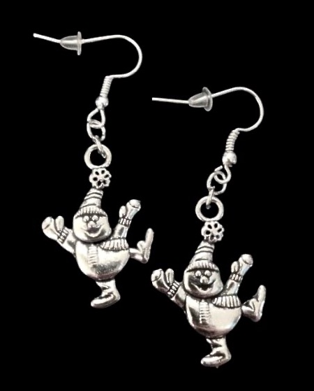 *No.1134 Dancing Snowman Earrings