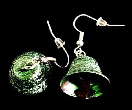 *No.1135 Green Bell Earrings
