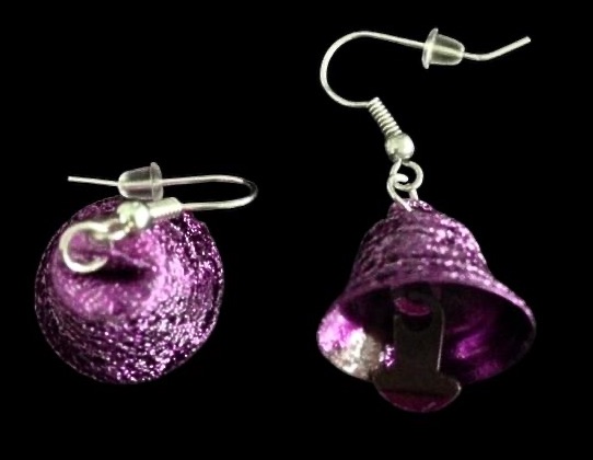 *No.1142 Purple Bell Earrings