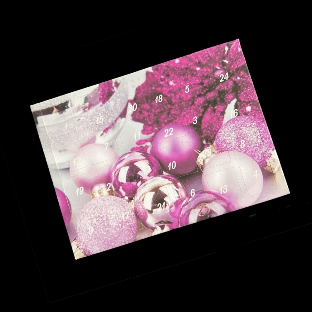 24 Day Bauble Landscape Advent Calendar in Lilac and Silver