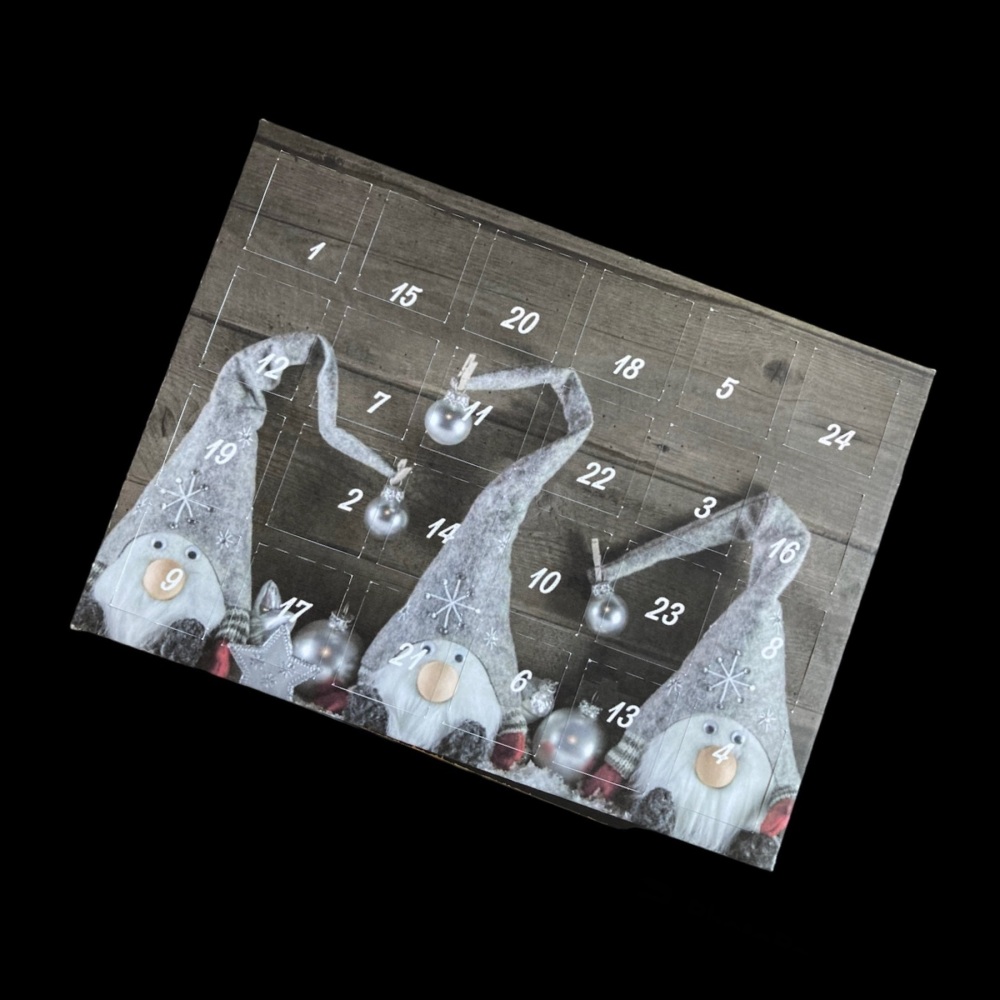 24 Day Three Gnome Landscape Advent Calendar in Grey and Brown