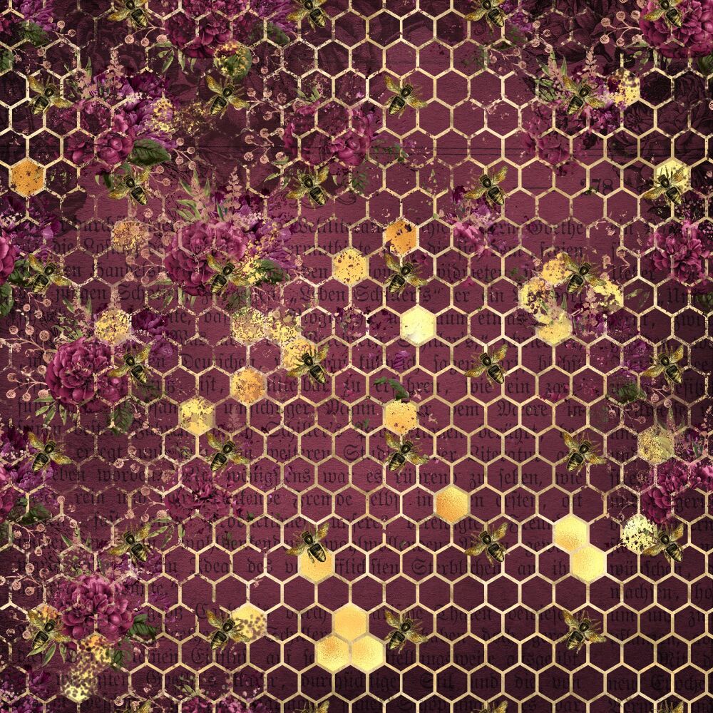 Burgundy Bee Card Design