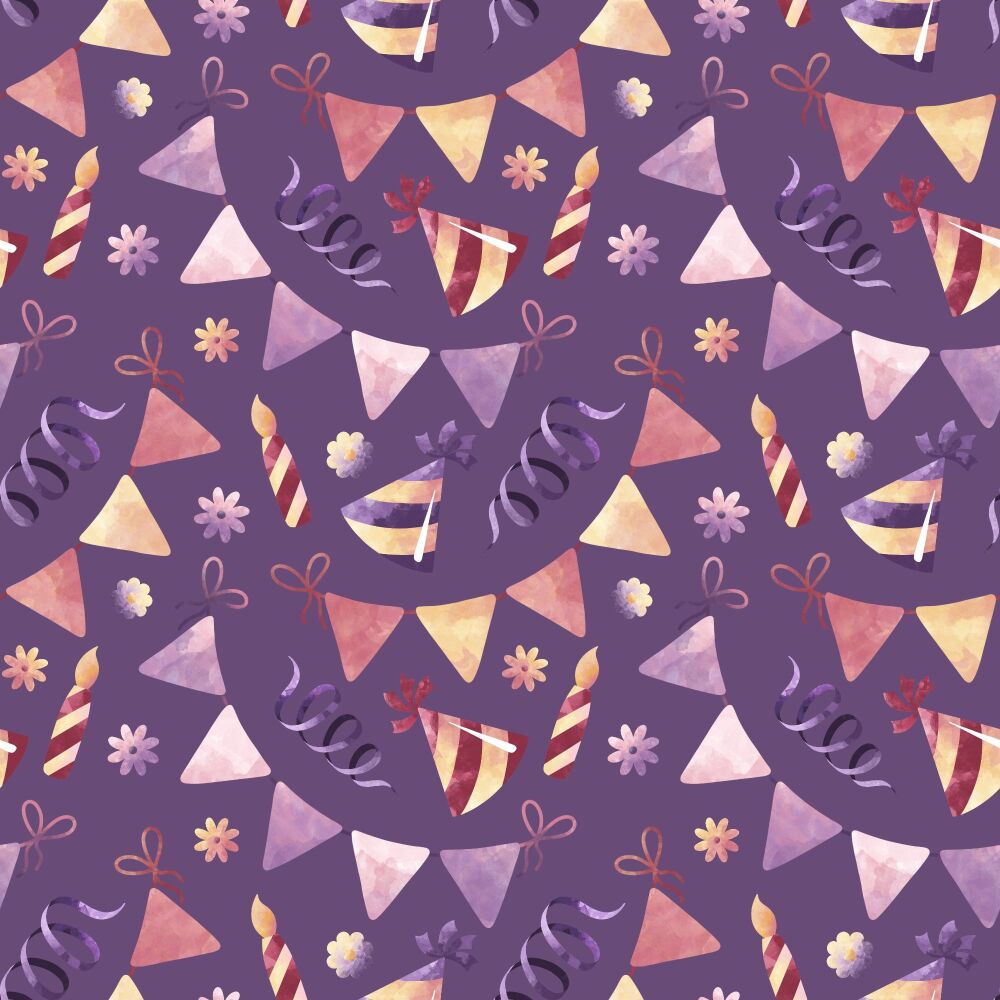 Pink and Purple Birthday Card Design