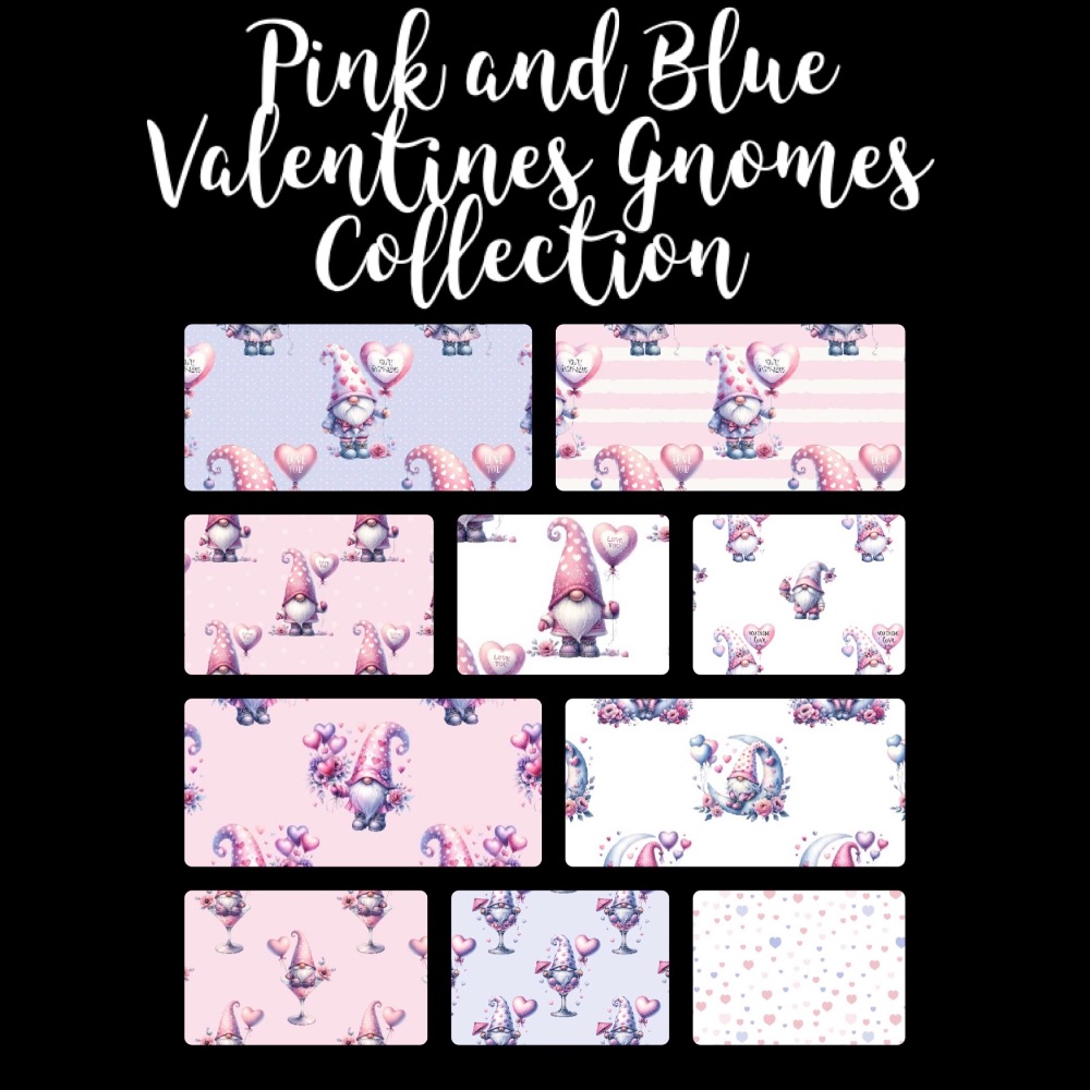 Pink and Blue Valentines Gnomes Card Design