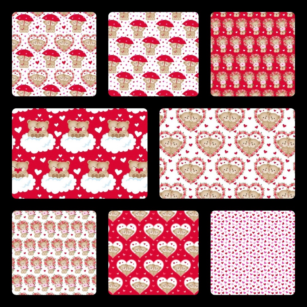 Valentines Flowers and Bears Card Design