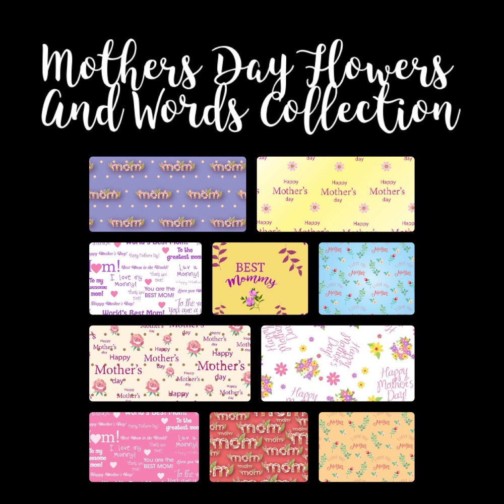 Mother's Day Flowers and Words Card Design