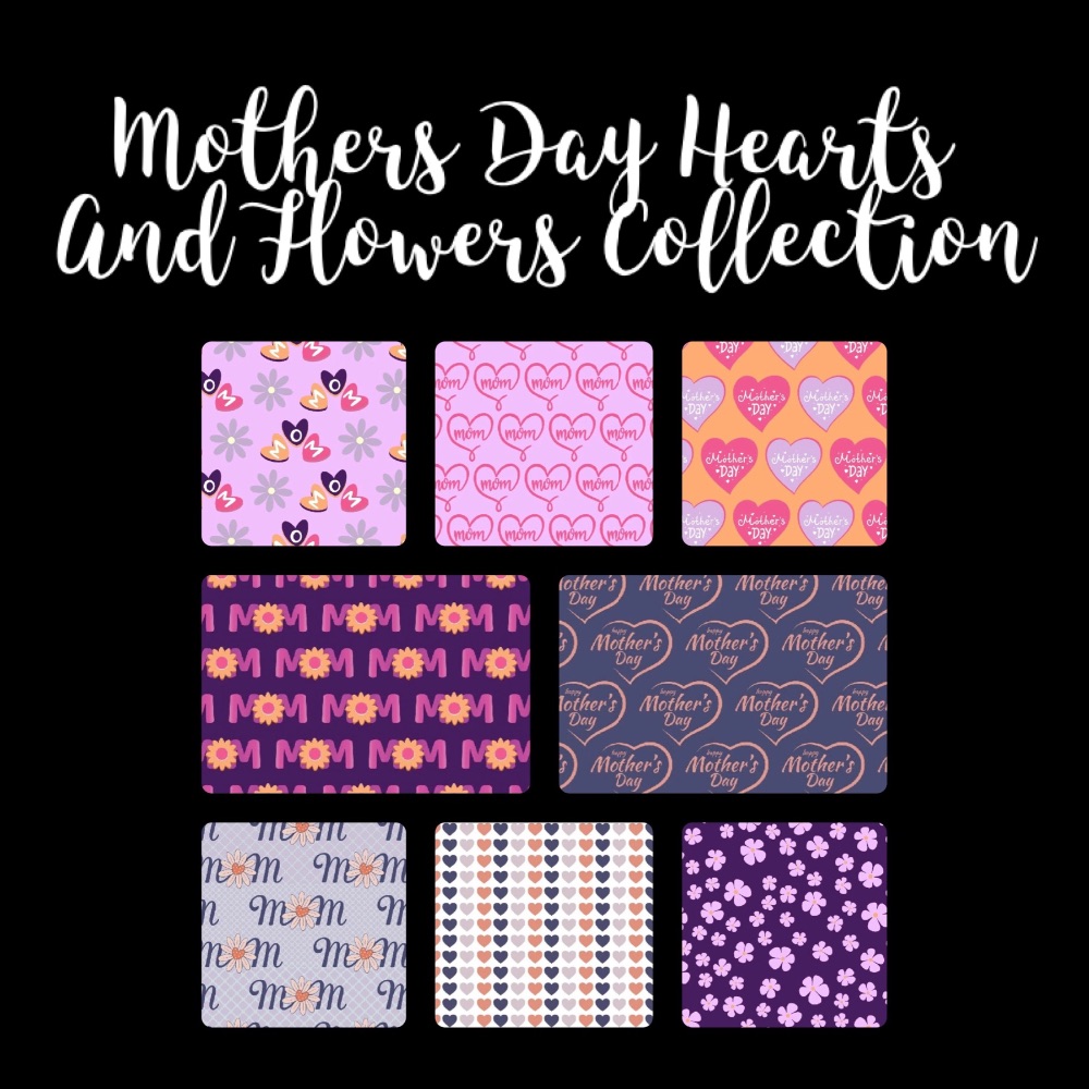 Mothers Day Hearts and Flowers Card Design