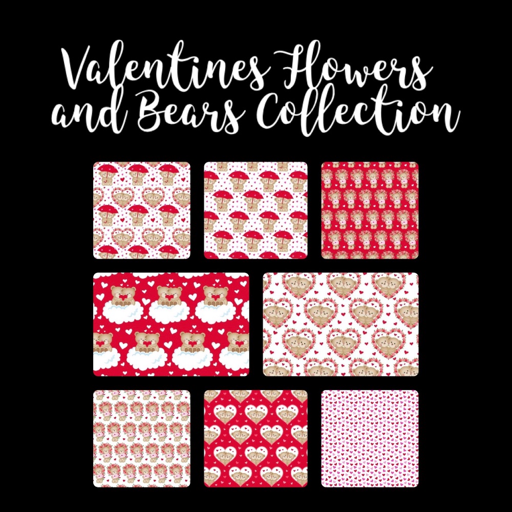 Valentines Flowers and Bears Card Design