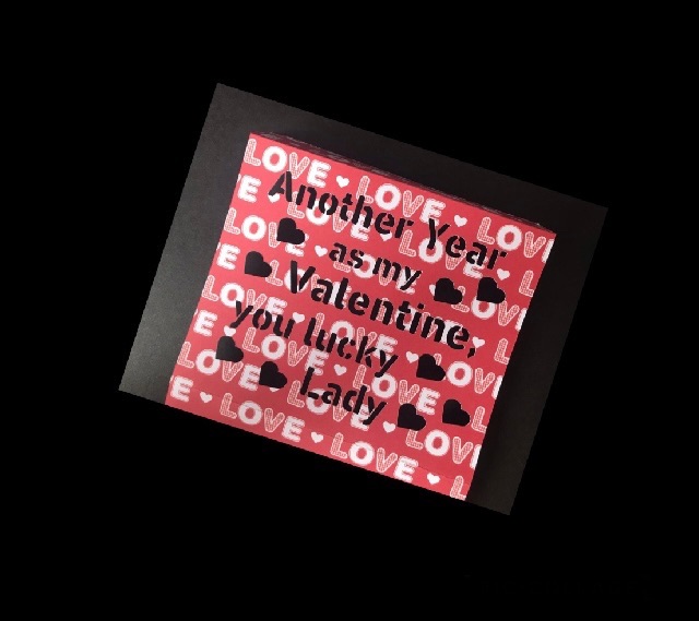 'Another Year as my Valentine, you Lucky Lady' Home Bargains Box Sleeve (Made to Order)