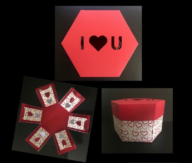 Small Valentine's Day Themed Exploding Box (Made to Order)