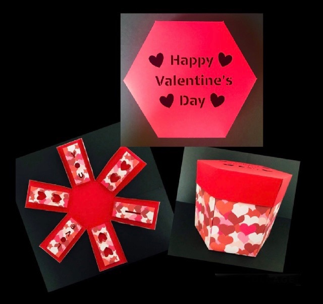 Happy Valentine's Day Themed Exploding Box (Made to Order)