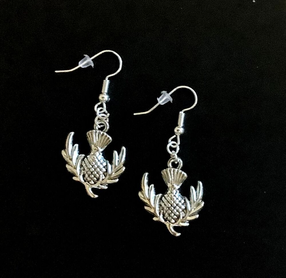 *Tibetan Silver Thistle Earrings