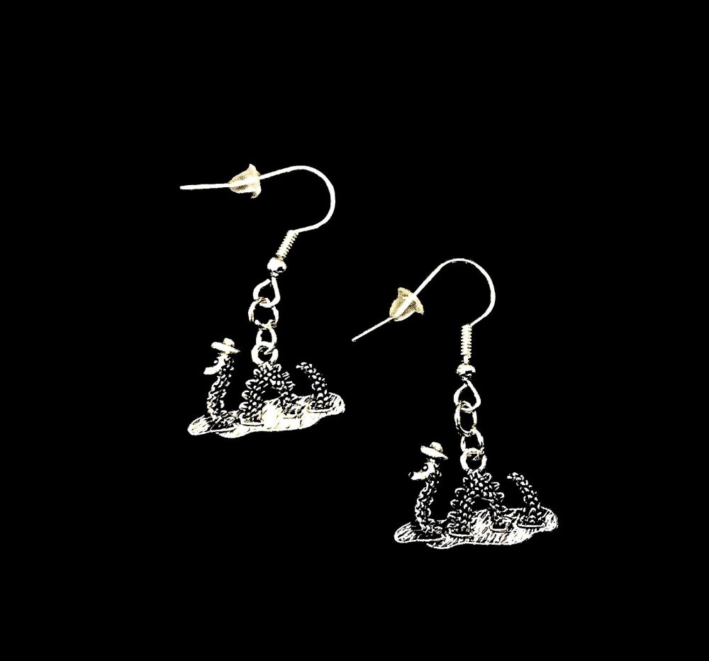 *Tibetan Silver Nessie Earrings