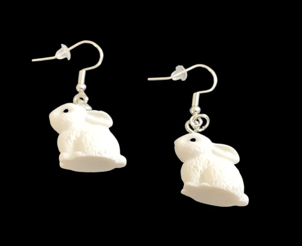 *White Rabbit Charm  Earrings