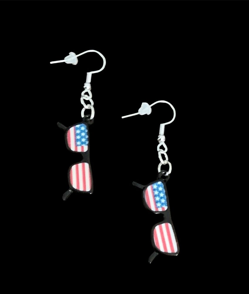 *No.40 USA Flag Sunglasses Earrings