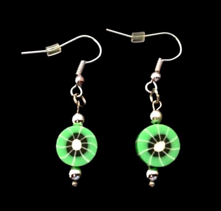 *No.649 Mini Kiwi Fruit Slice Earrings