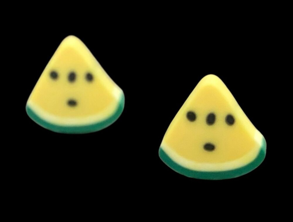 *Mini Yellow Watermelon Slice Stud Earrings