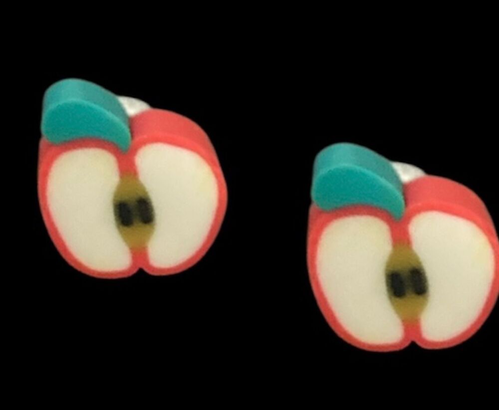 *Mini Apple Slice Stud Earrings