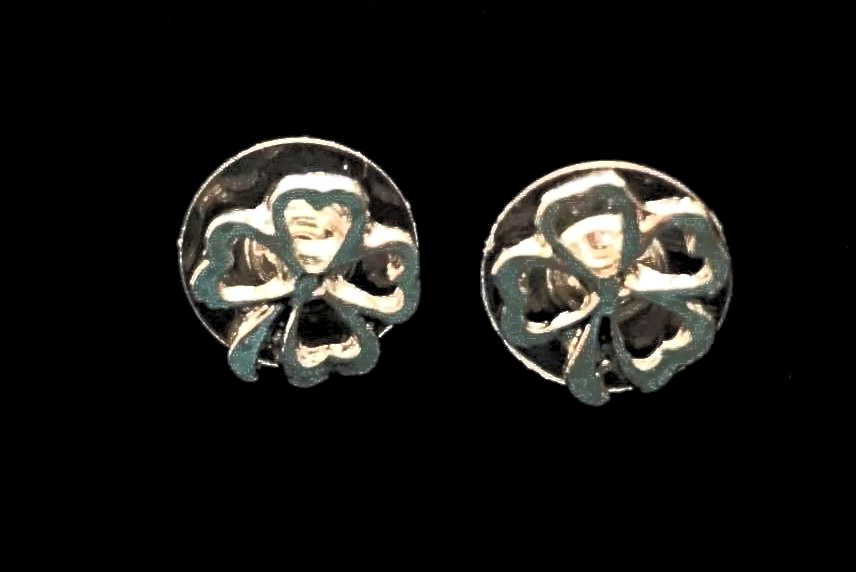 *No.377 Mini Silver Open Four Leaf Clover Stud Earrings