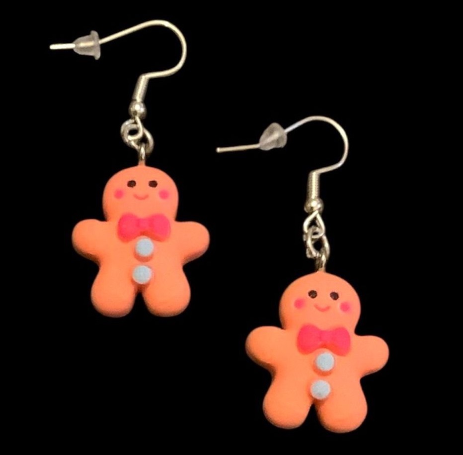 *Orange Gingerbread Man Earrings