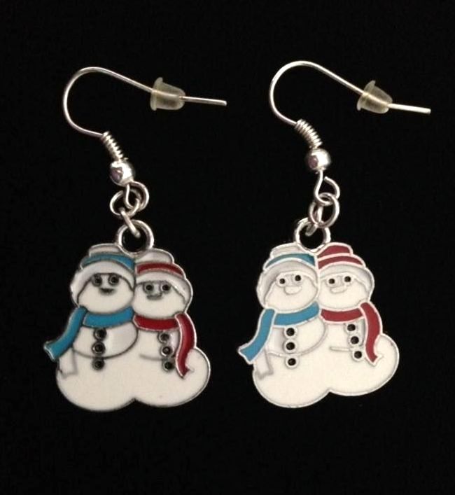 *No.1185 Snowmen Charm Earrings