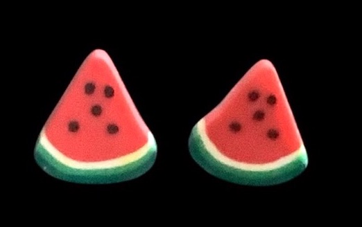*Mini Watermelon Slice Stud Earrings