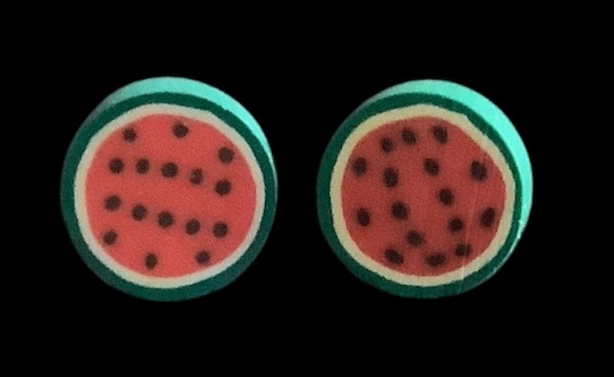 *Mini Watermelon Slice Stud Earrings
