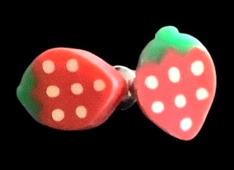 *Mini Red Strawberry Slice Stud Earrings