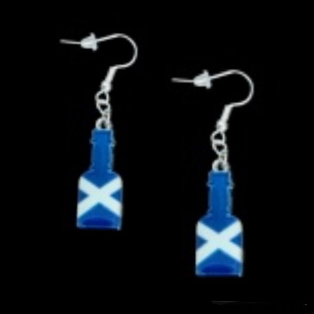*Scottish Flag Bottle Earrings