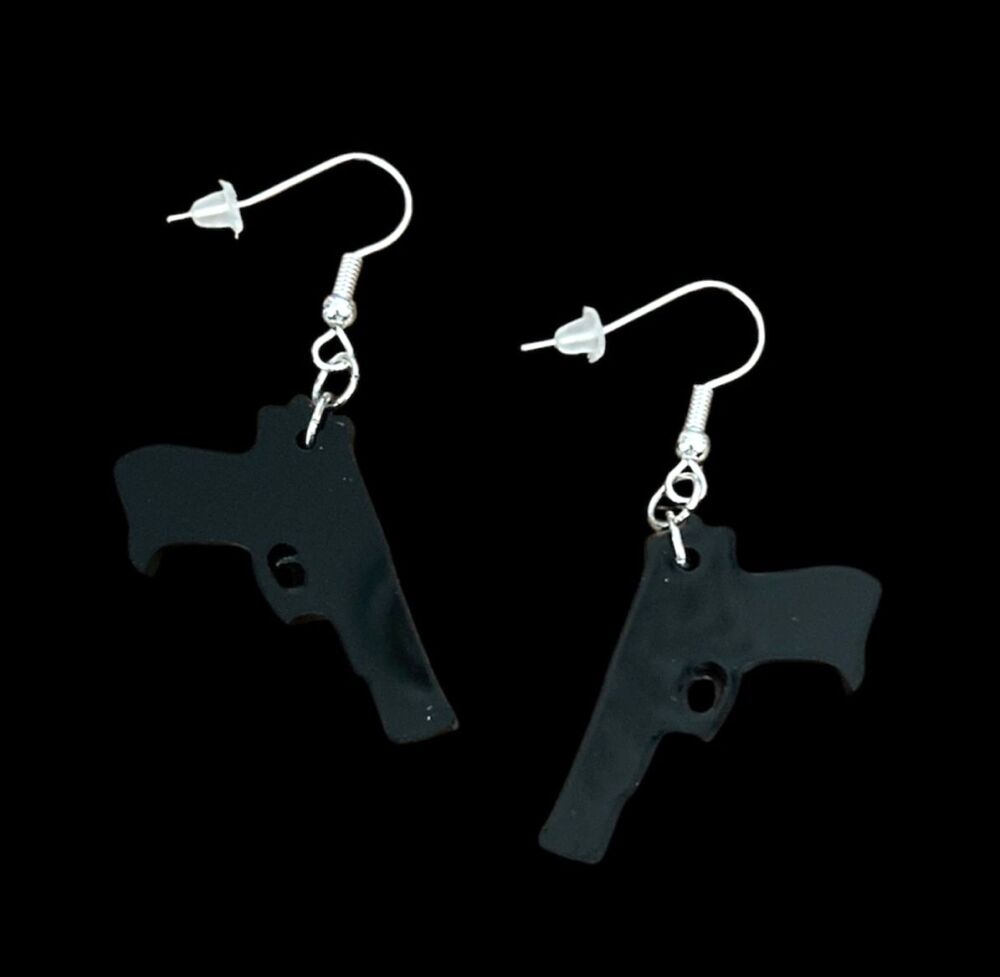 *No.1520 Black Gun Earrings