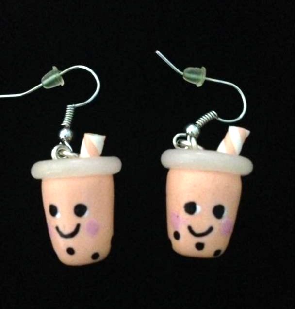 *No.341 Peach Drinking Cup Earrings