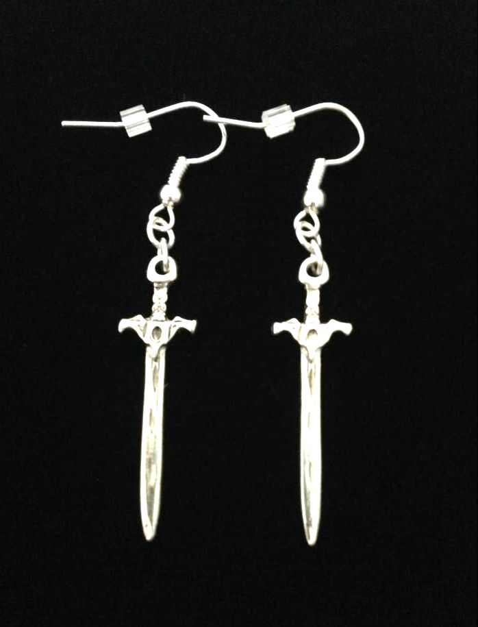 *No.1514 Tibetan Silver Sword Earrings