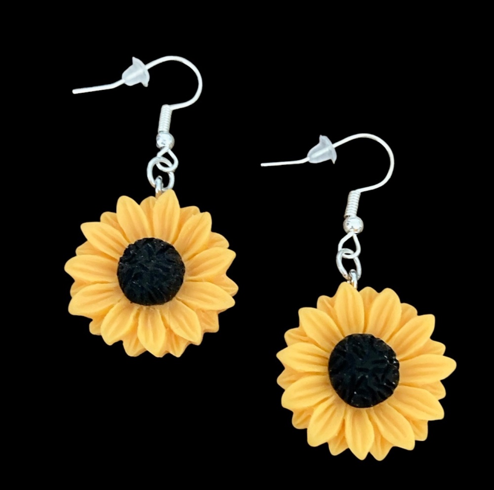 *Sunflower Charm Earrings