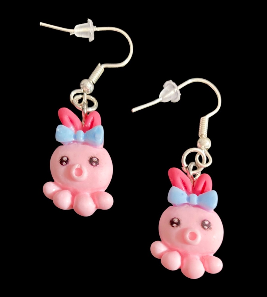 *Pink Octopus Earrings