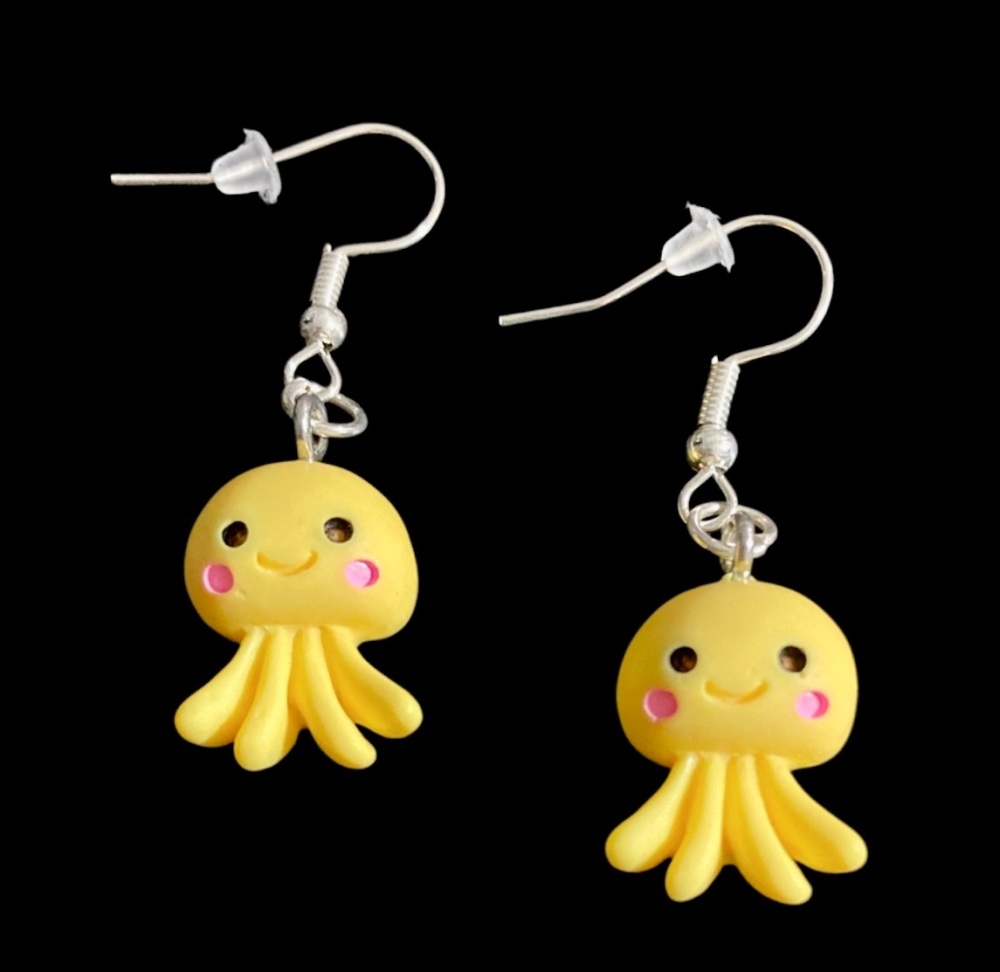 *Yellow Octopus Earrings