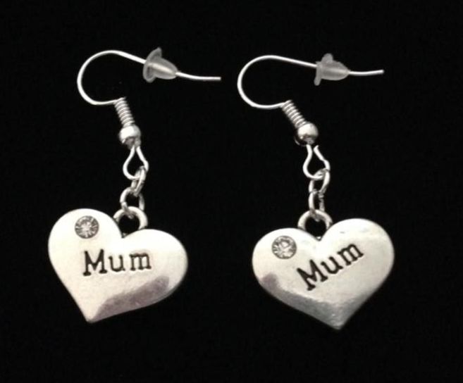 *No.207 Mum Heart Charm Earrings