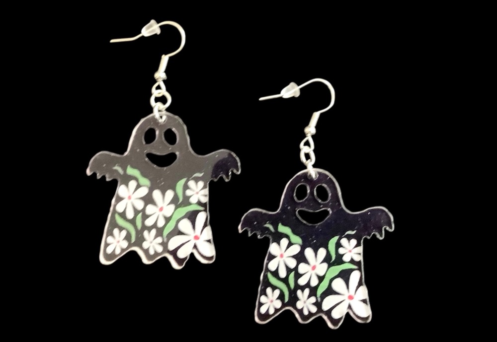 *Large Multicoloured Ghost Earrings