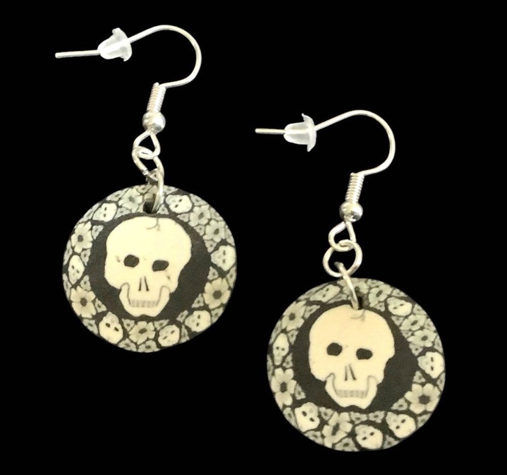 *No.141 Skull Charm Earrings