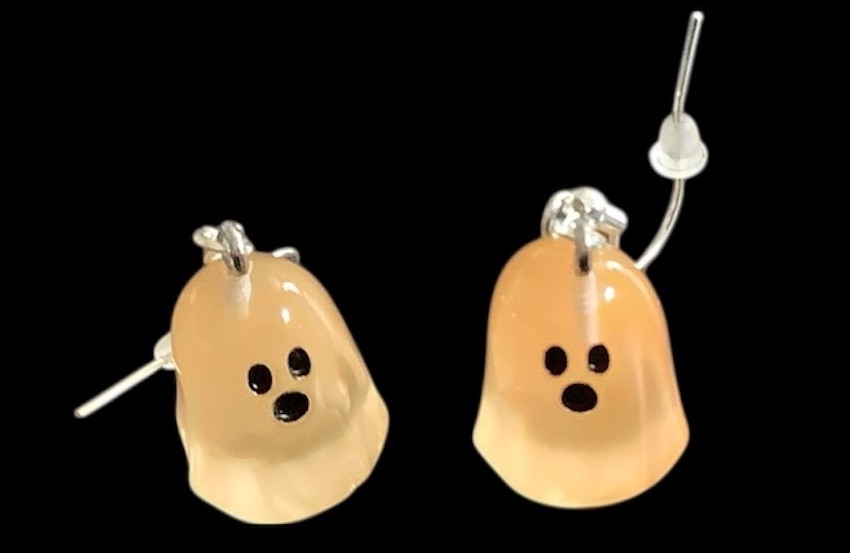 *Peach 3D Ghost Earrings