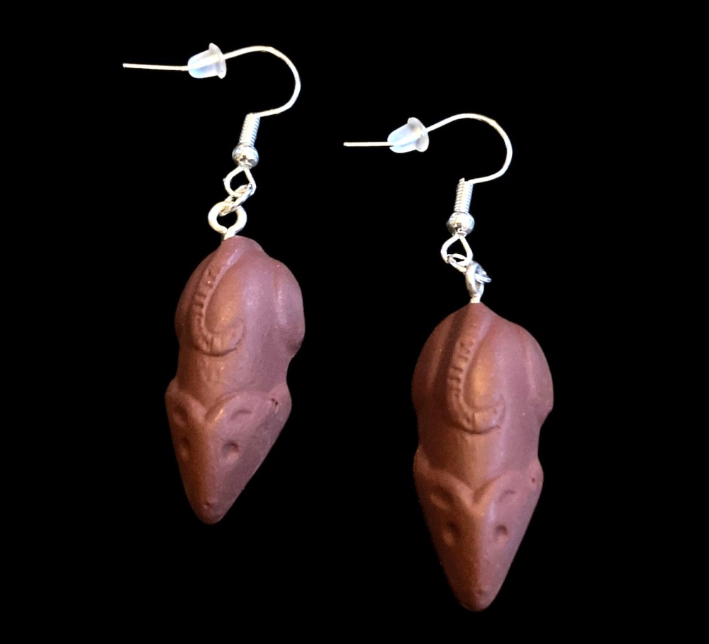 *Chocolate Mouse Charm  Earrings