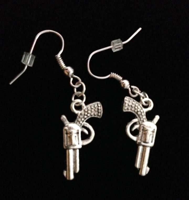 *No.1509 Tibetan Silver Gun Earrings