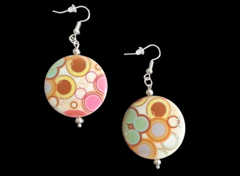 *Multicoloured Large Bead Earrings
