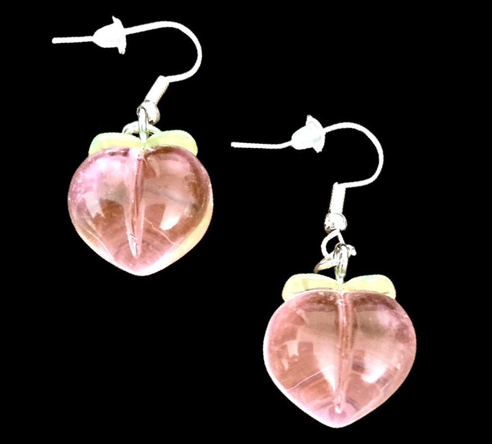 *Multicoloured 3D Peach Earrings