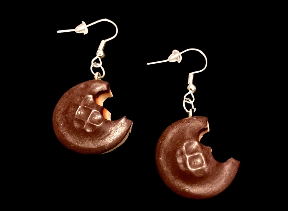 *No.274 Bitten Orange Cake Charm  Earrings