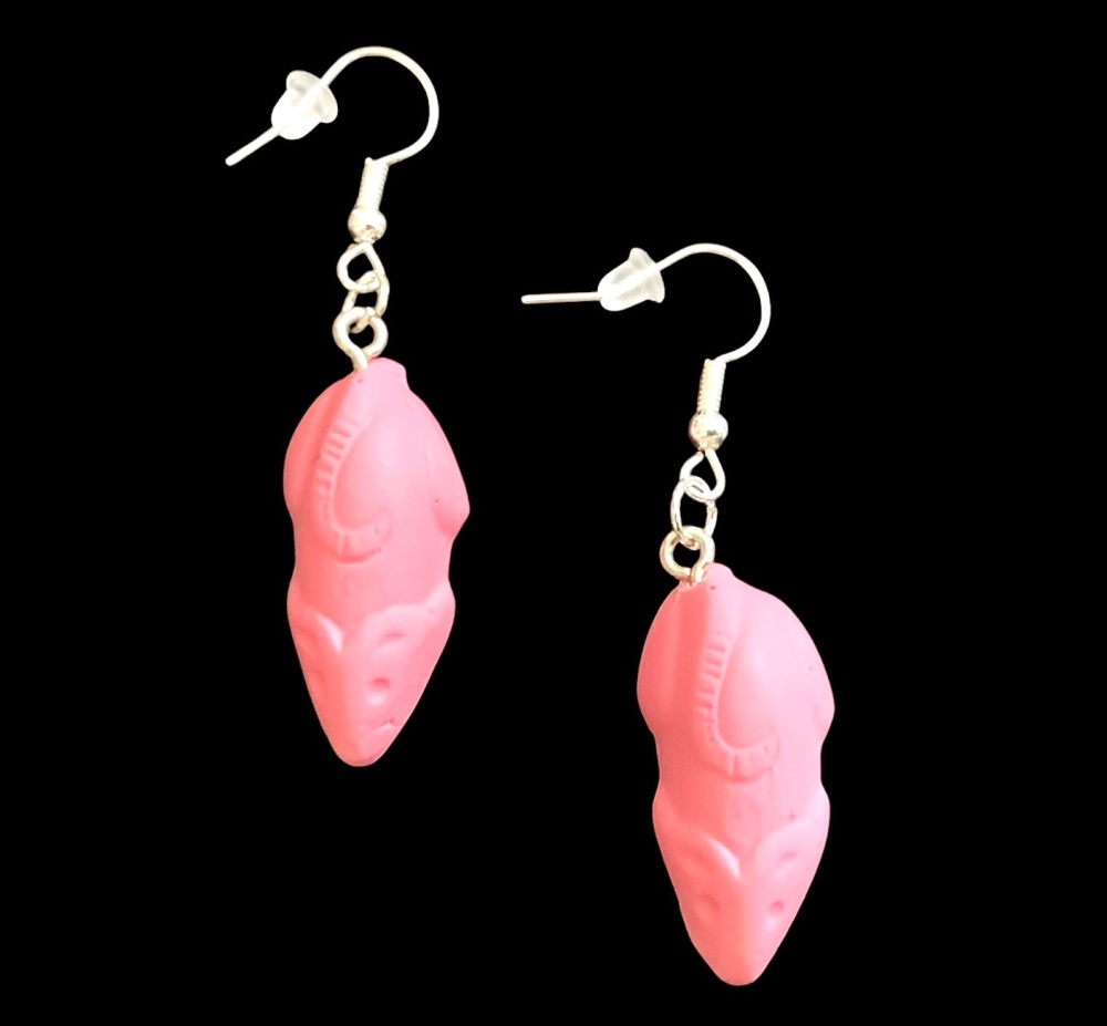 *Pink Mouse Charm  Earrings