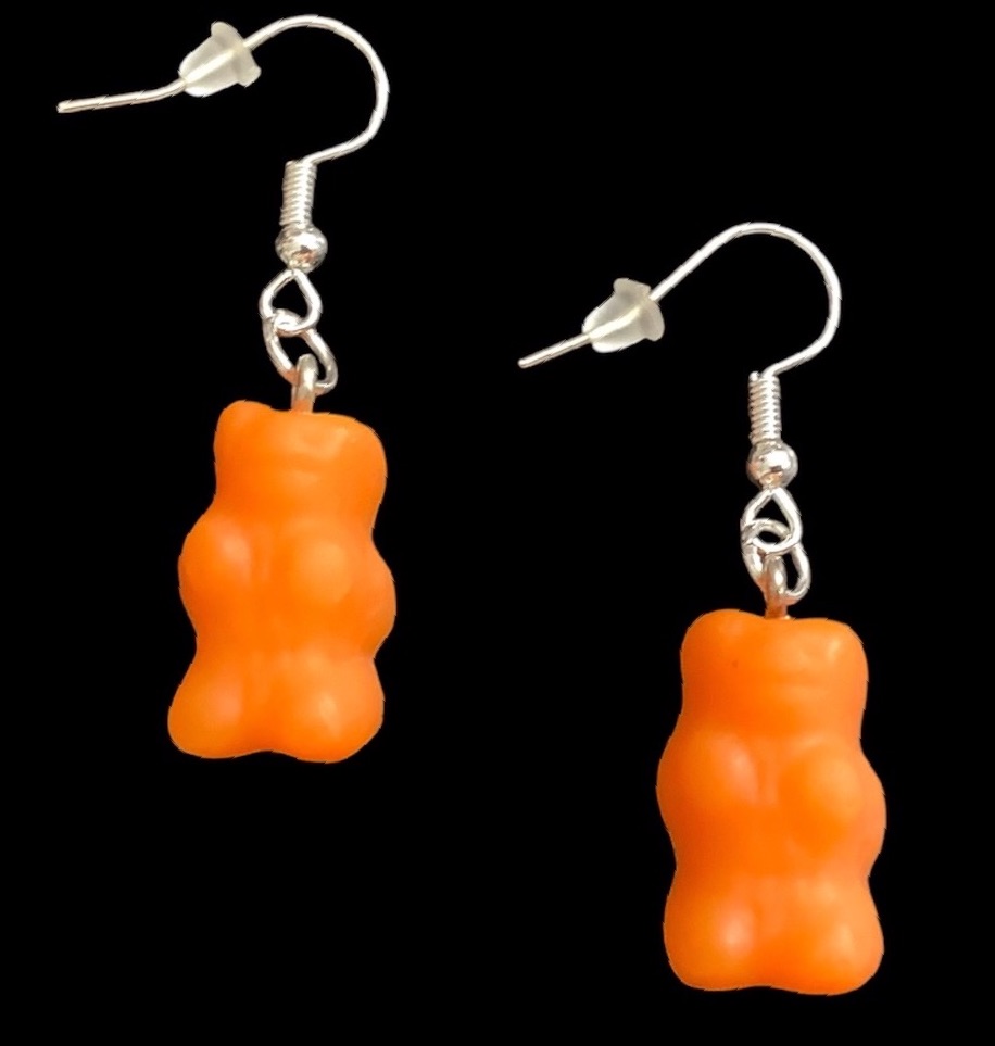 *Orange Gummy Bear Earrings