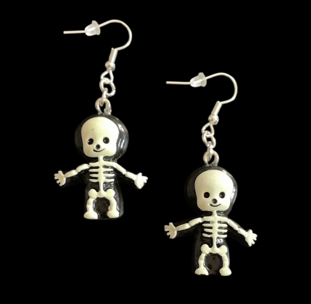 *Large Skeleton Charm Earrings
